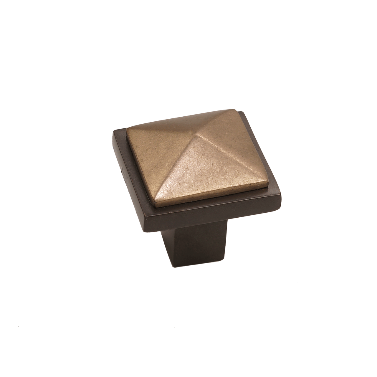 Bronze Contemporary Square Pyramid Knob 1 1/4" Espresso Champagne