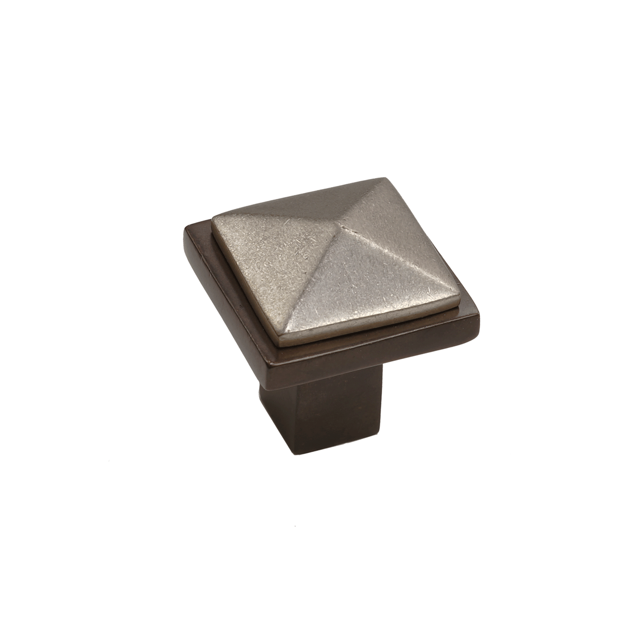 Bronze Contemporary Square Pyramid Knob 1 1/4" Espresso Platinum