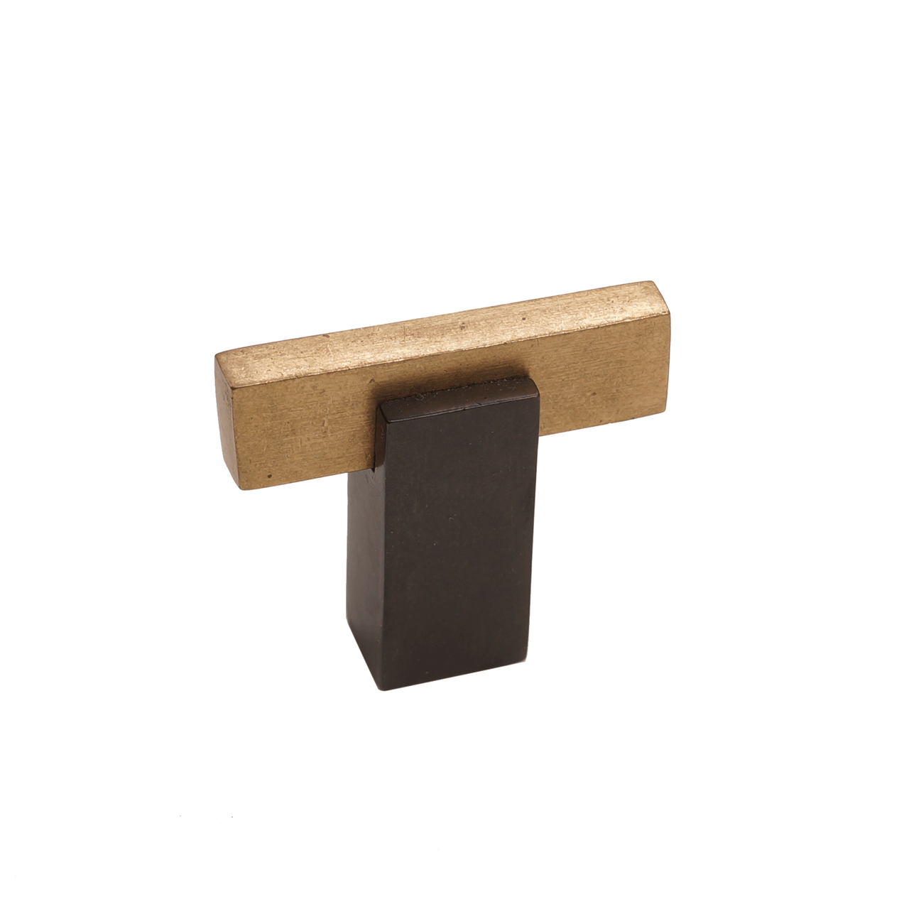 Bronze T Knob Square Base 1 1/2" Espresso Champagne