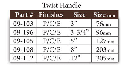 Bronze Cabinet Pull 12" C2C Twisted Handle Gold