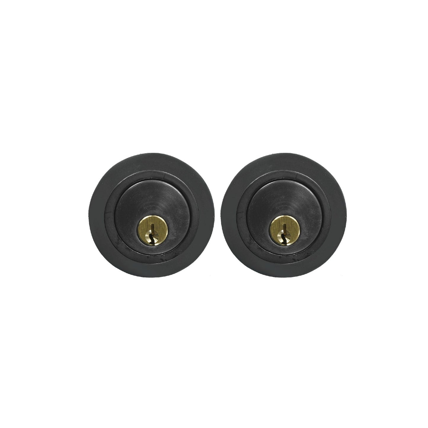 Solid Bronze Round Double Cylinder Deadbolt – Black