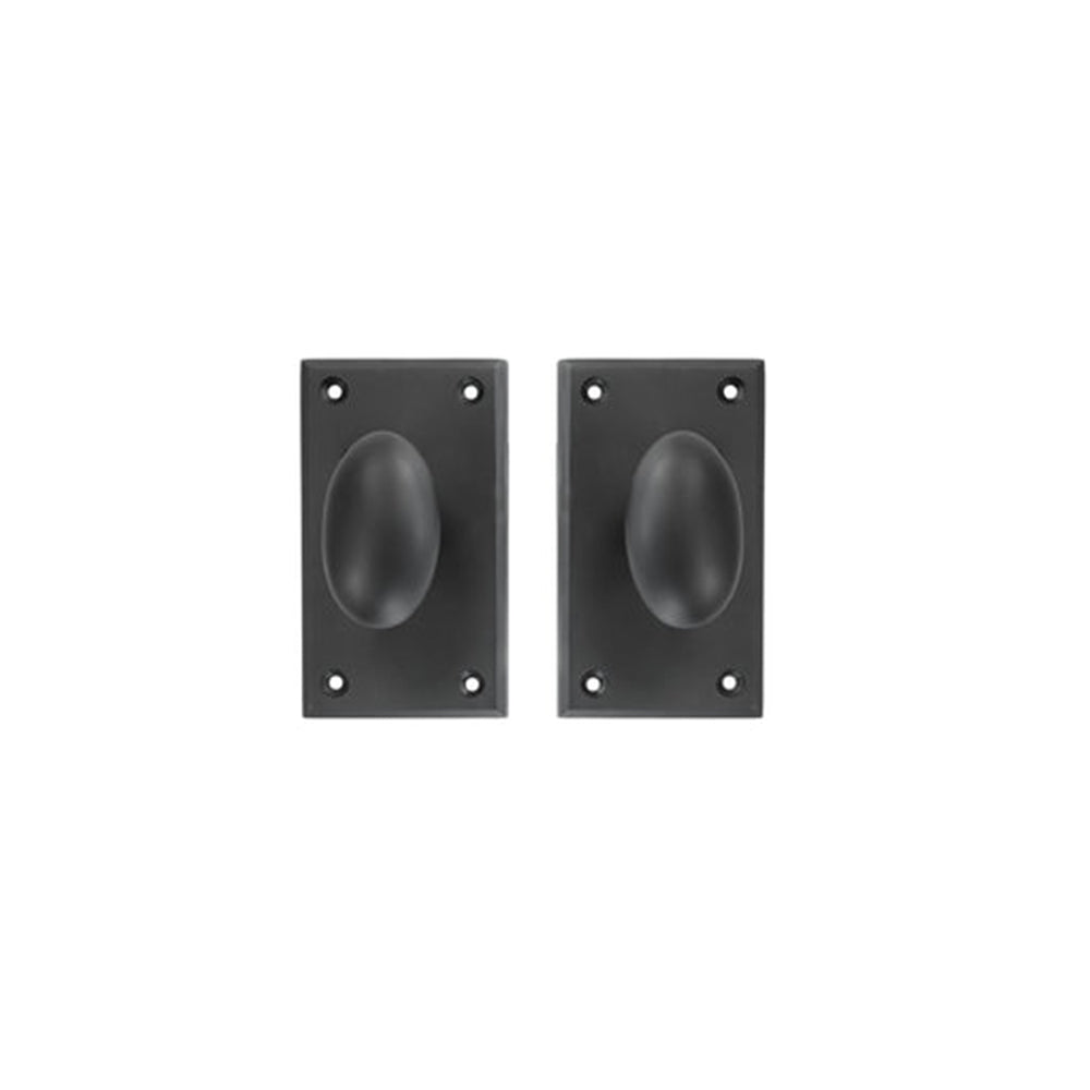 Solid Bronze Passage Set - Beveled with Oval Knob - Black