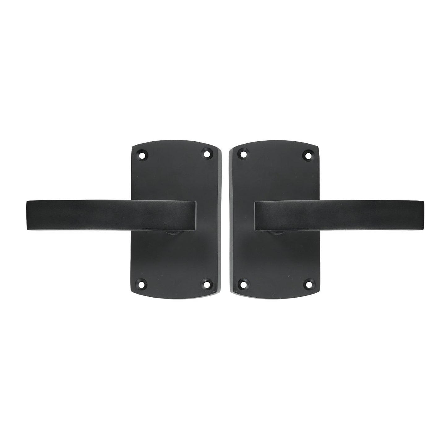Solid Bronze Passage Set – Arch with Flat Curved Handle – Black