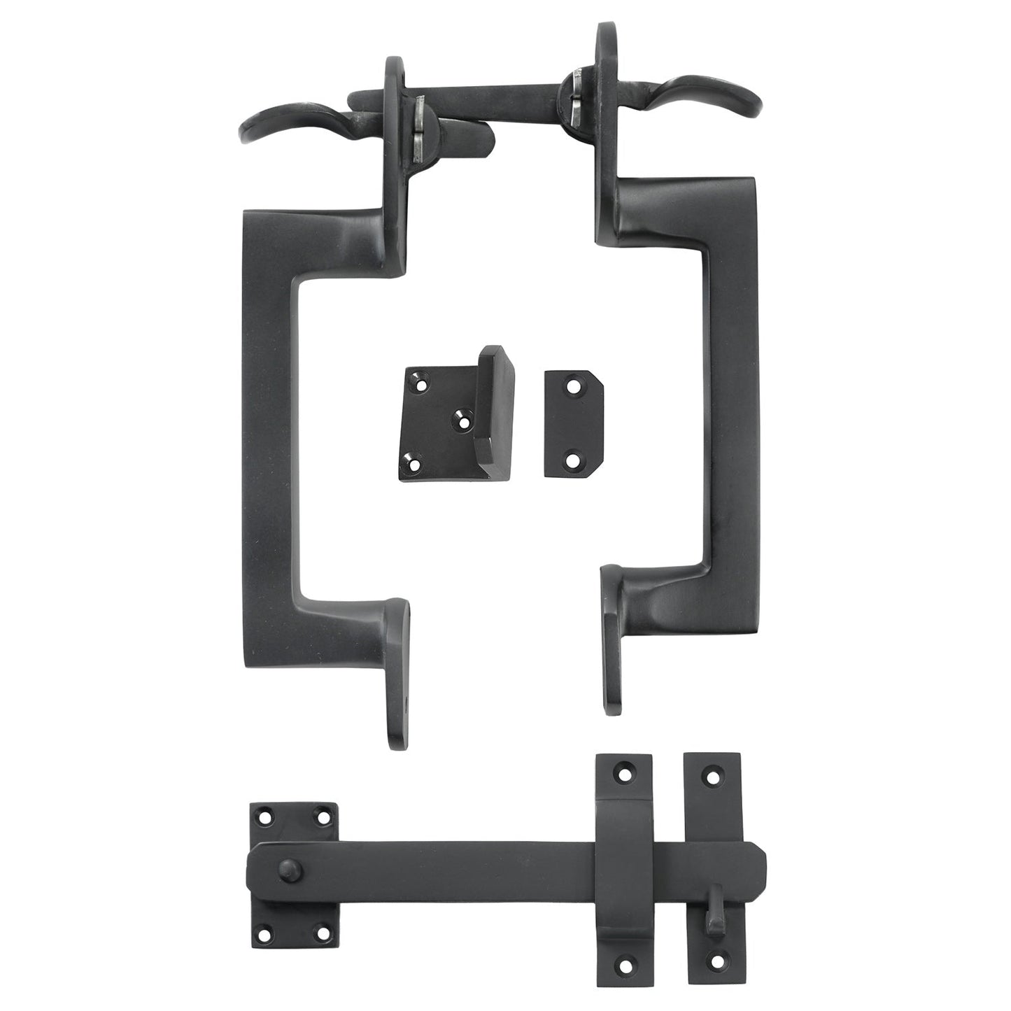 Solid Bronze Double Thumb Latch – Black