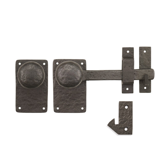 Solid Bronze Textured 7" Square Lever Latch With Mushroom Knob