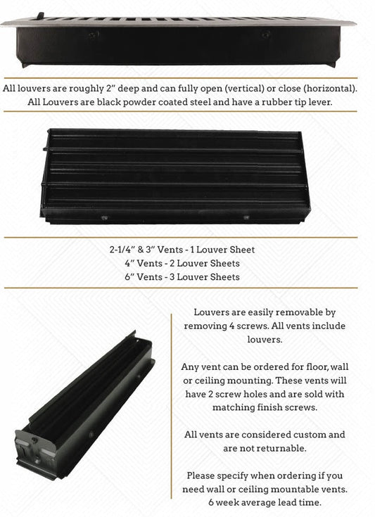 Cast Iron Floor Vent Legacy Classic Style Black Air Vent Cover – Multiple Sizes