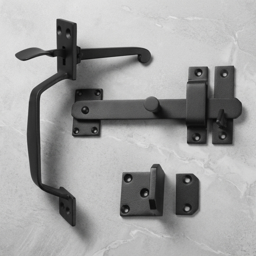 Solid Bronze Gate Kit Tapered Handle Black Complete Gate Hardware Set