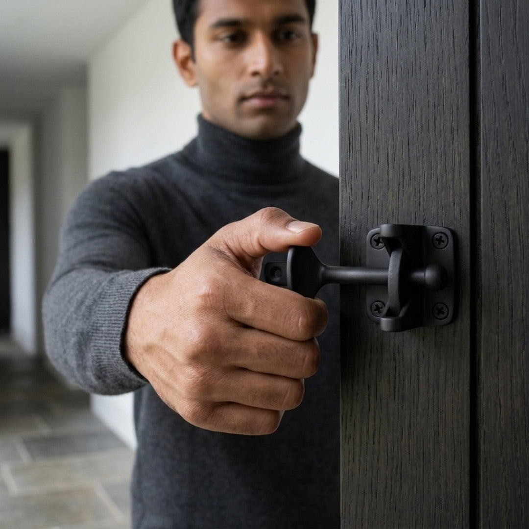 Solid Bronze Standard Gravity Latch Black Gate & Door Latch