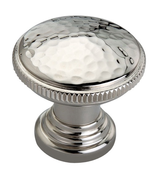 Hammered Cabinet Knob Satin Nickel Large