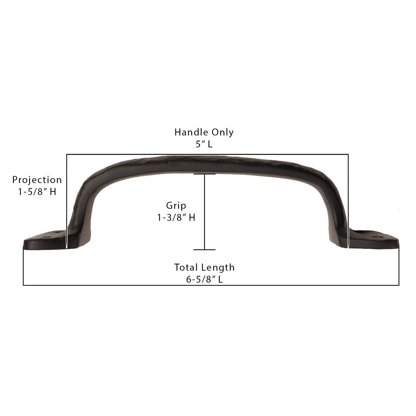 Cast Iron 6 1/2" Utility Door Pull Grab Handle Door & Gate Pull Handle