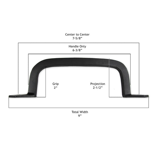 Cast Iron 9" Square Door & Gate Pull Handle