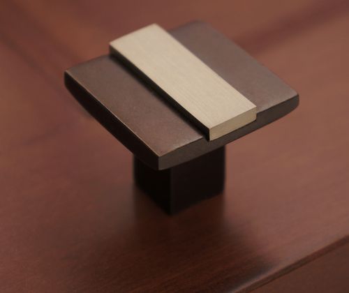 Bronze Contemporary Banded Knob 1 1/4"Platinum Espresso