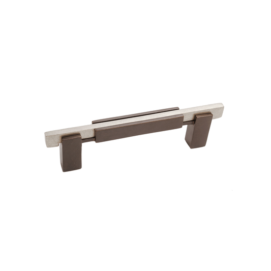 Bronze Contemporary Square Base Handle 6"   Espresso Platinum