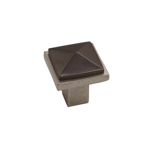 Bronze Contemporary Square Pyramid Knob 1 1/4"   Platinum Espresso