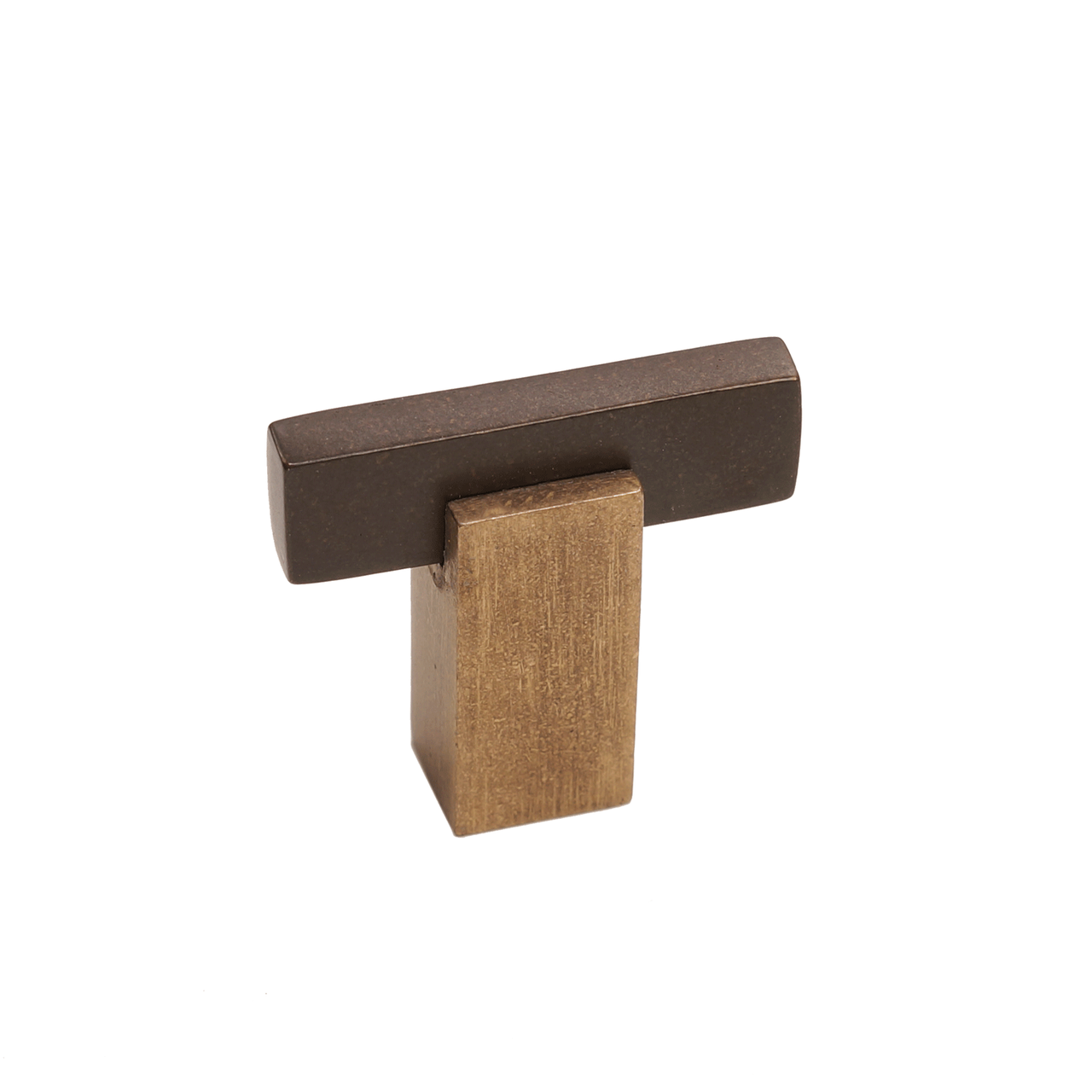 Bronze T Knob Square Base 1 1/2"   Champagne Espresso