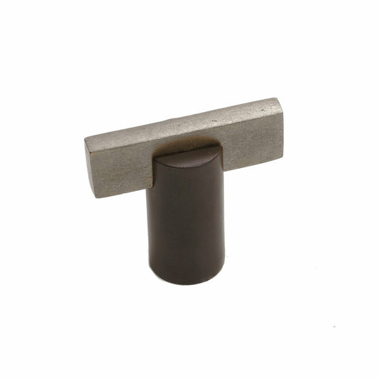 Bronze T Knob Round Base 1 1/2"   Espresso Platinum
