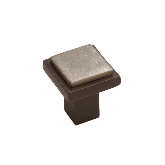 Bronze Contemporary Square Flat Knob 1 1/4"   Espresso Platinum