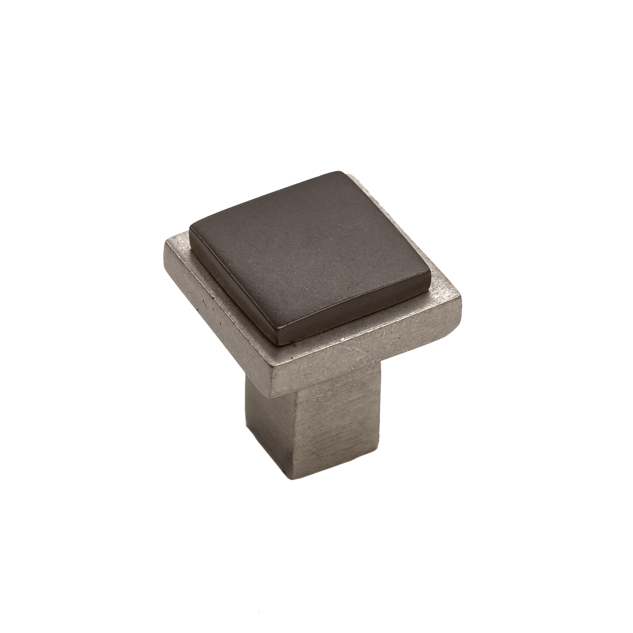 Bronze Contemporary Square Flat Knob 1 1/4"   Platinum Espresso