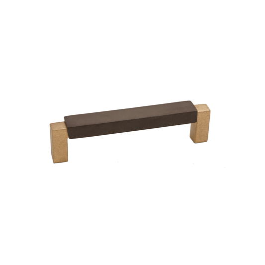 Bronze Contemporary Flat Top Handle  4"   Espresso Champagne