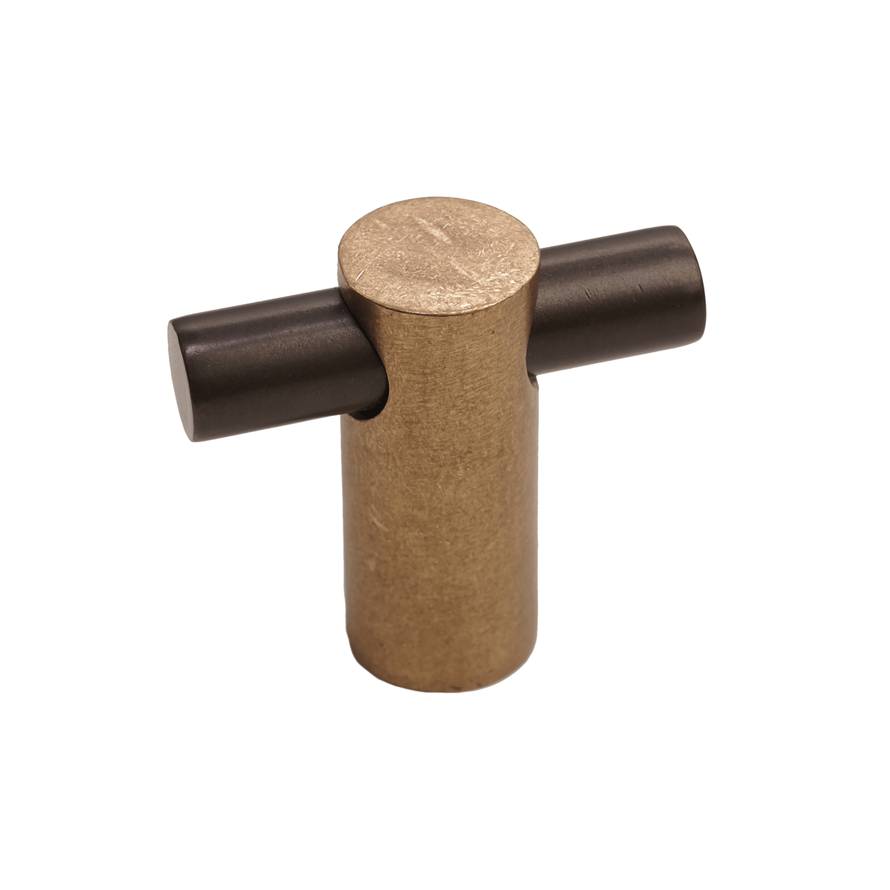 Bronze Contemporary Round T  Knob  1 1/2"   Champagne Espresso