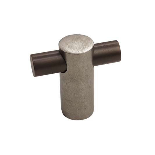 Bronze Contemporary Round T  Knob  1 1/2"   Platinum Espresso
