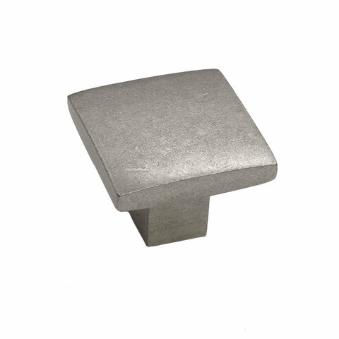 Bronze Flat Square Knob 1 1/4" Platinum   Platinum