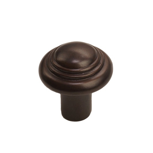 Bronze Button Round Knob 1 1/4" Espresso