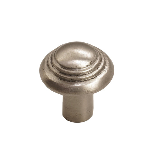 Bronze Button Round Knob 1 1/4" Platinum   Platinum