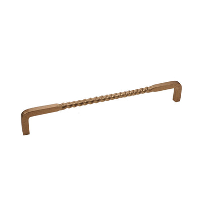 Bronze Cabinet Pull   12" C2C   Twisted Handle   Gold