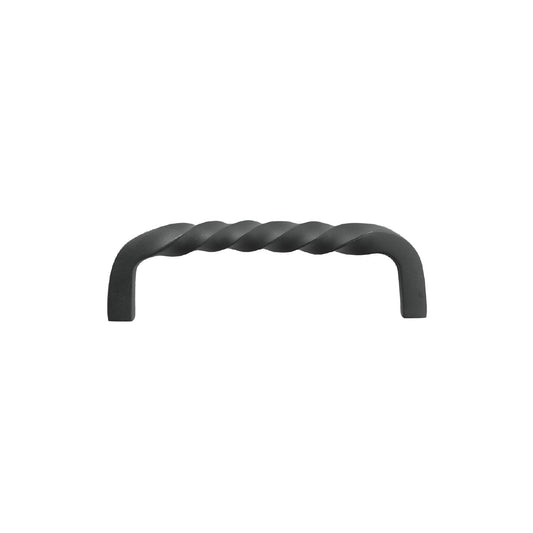 Solid Bronze 4″ CC Twist Cabinet Handle – Black