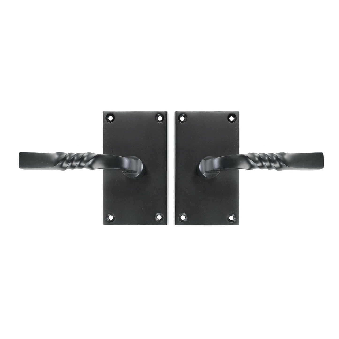 Solid Bronze Passage Set – Square with Twist Handle – Black