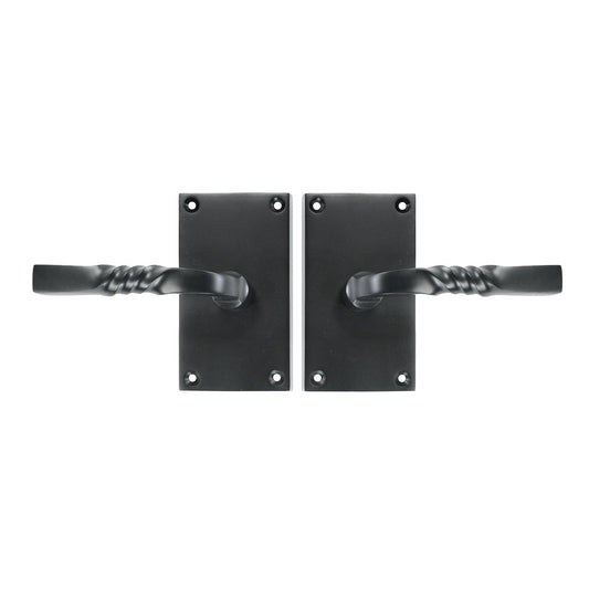 Solid Bronze Passage Set – Square with Twist Handle – Black