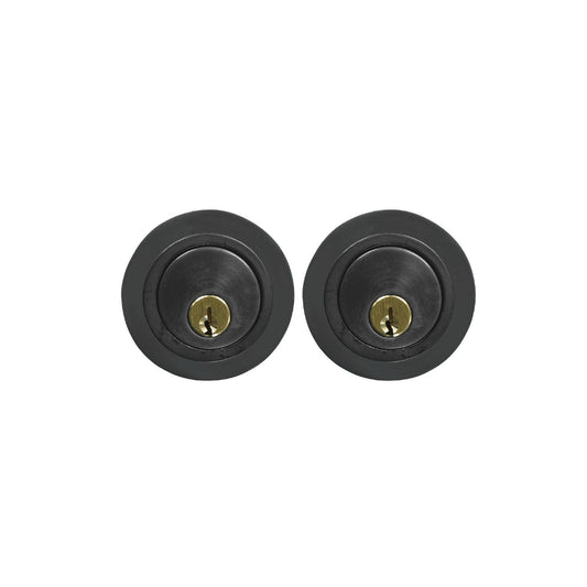 Solid Bronze Round Double Cylinder Deadbolt – Black