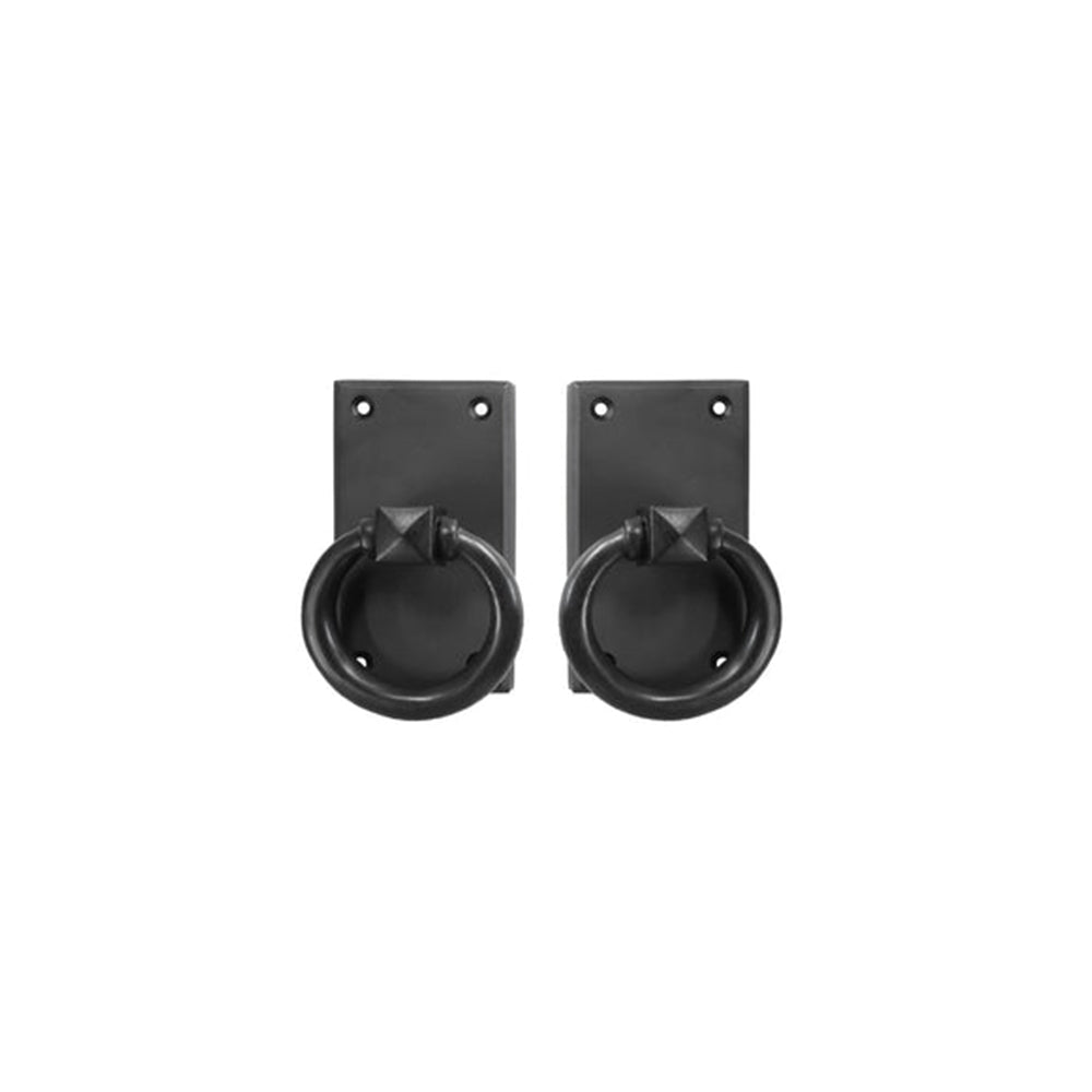 Solid Bronze Passage Set - Beveled with Ring Pull - Black