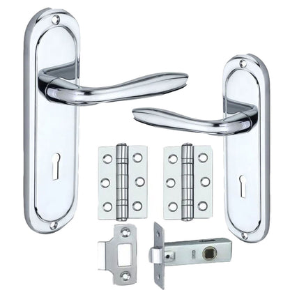 Versailles Door Lever Handles Chrome Finish Door Hardware Set
