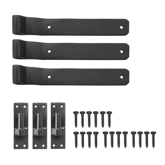 Solid Bronze 17″ Active Band Hinge Triple Set – Black