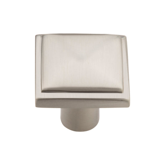 Square Knob Satin Nickel Small