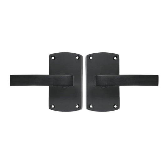Solid Bronze Passage Set – Arch with Flat Curved Handle – Black