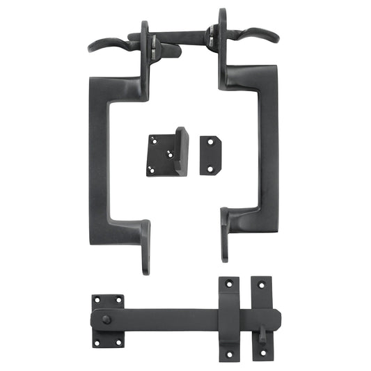 Solid Bronze Double Thumb Latch – Black
