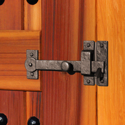Solid Bronze Textured Drop Bar Latch With Knob