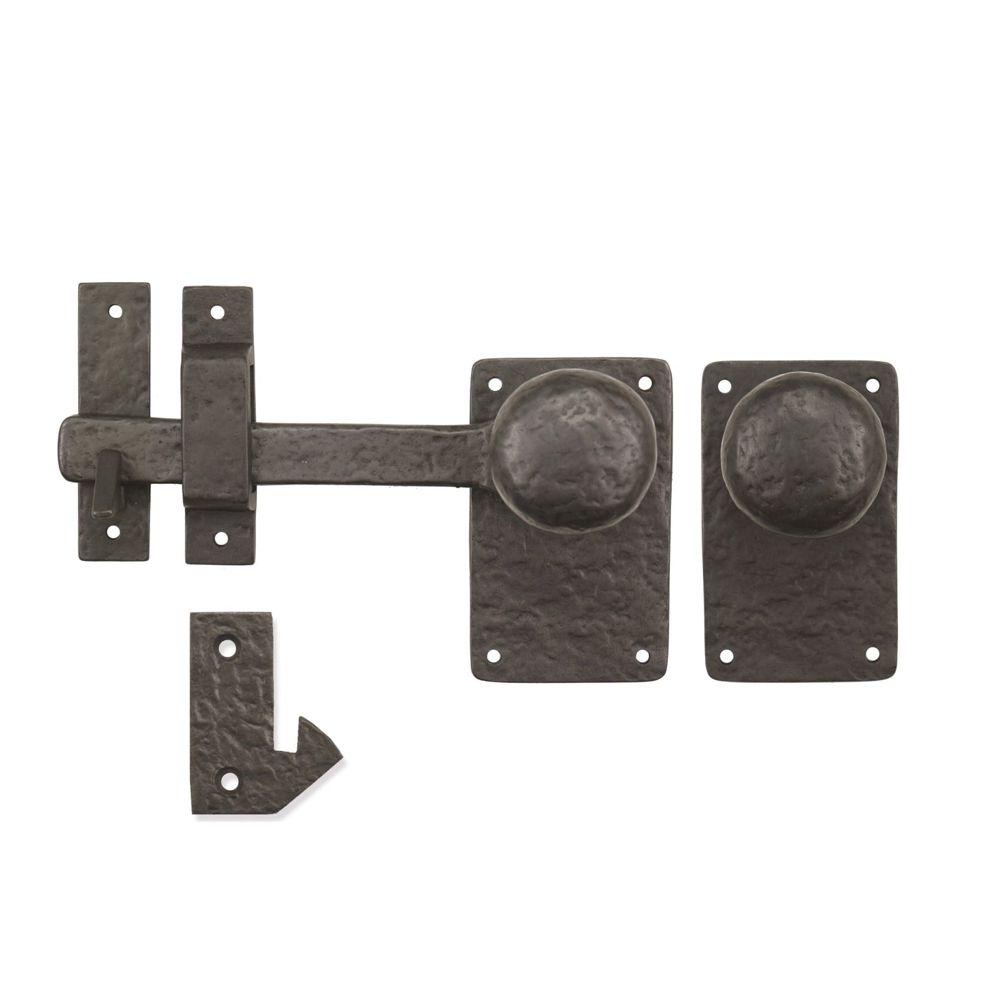 Solid Bronze Textured 7" Square Lever Latch With Mushroom Knob