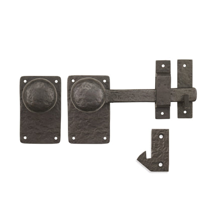 Solid Bronze Textured 7" Square Lever Latch With Mushroom Knob