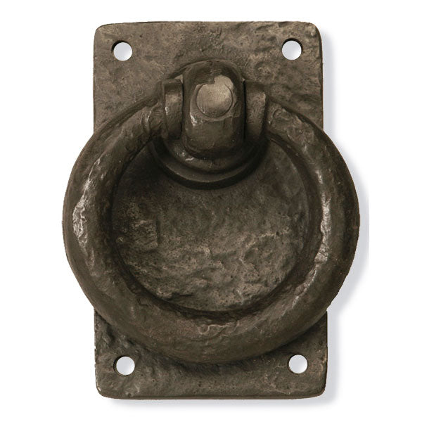 Solid Bronze Textured 4 1/2" Pull Ring On Plate