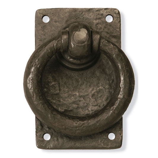 Solid Bronze Textured 4 1/2" Pull Ring On Plate
