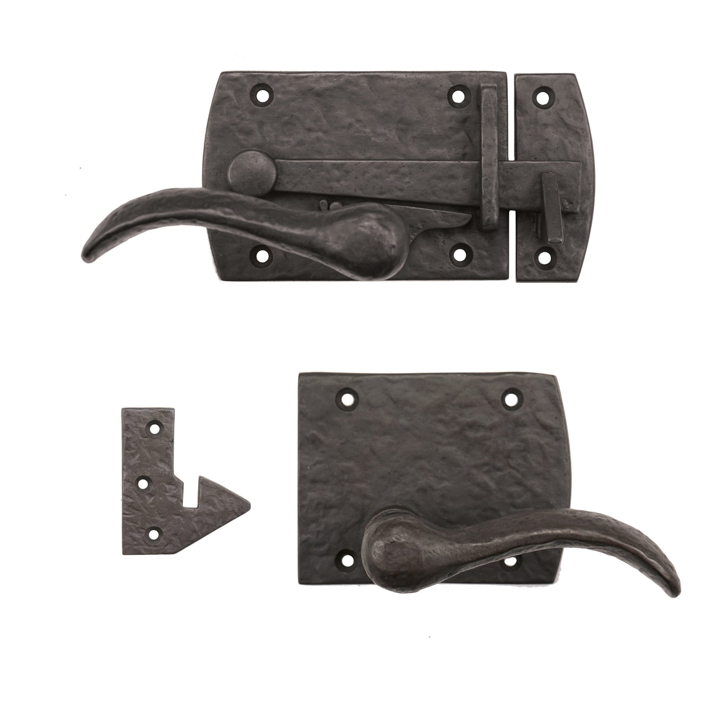 Solid Bronze Textured Arch Lever Latch With Square