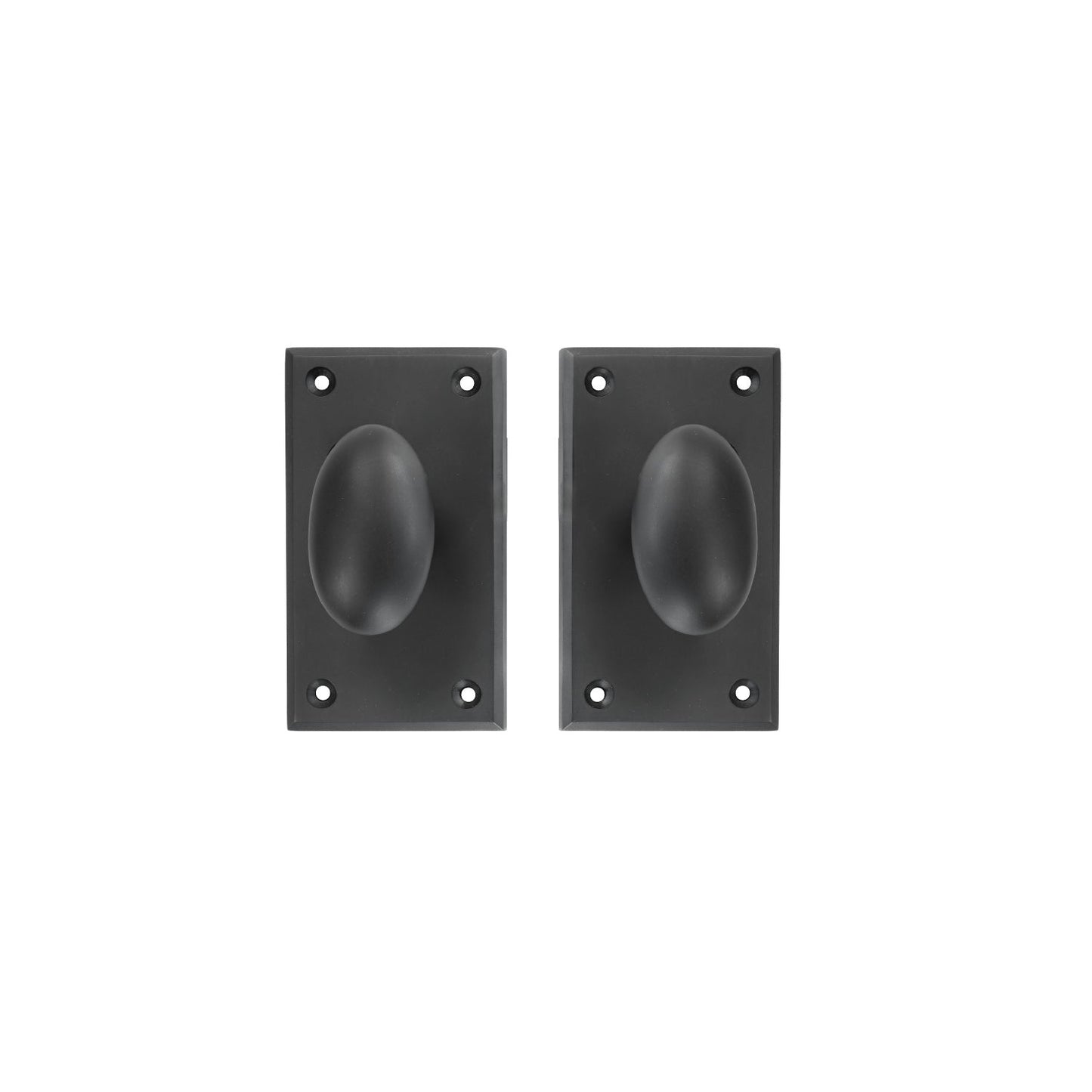 Solid Bronze Passage Set – Beveled with Oval Knob – Black