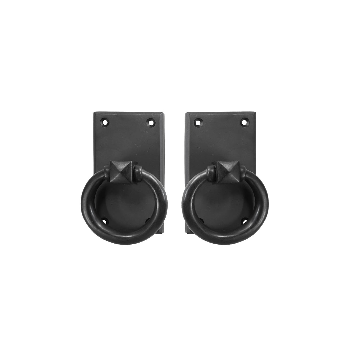 Solid Bronze Passage Set – Beveled with Ring Pull – Black