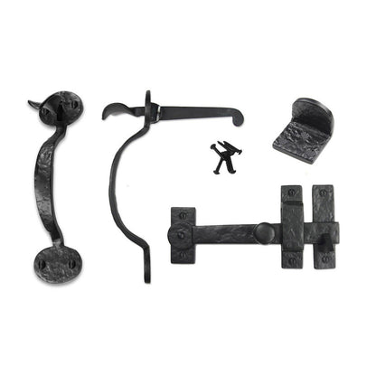 Cast Iron Heart Gate Kit   Drop Bar, Thumb Latch, & Gate Stop