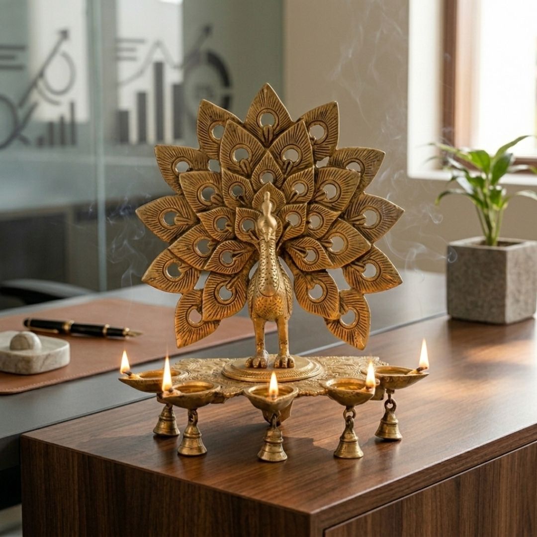 Brass Deepak Stand 6″ Handcrafted Decorative Diya Holder