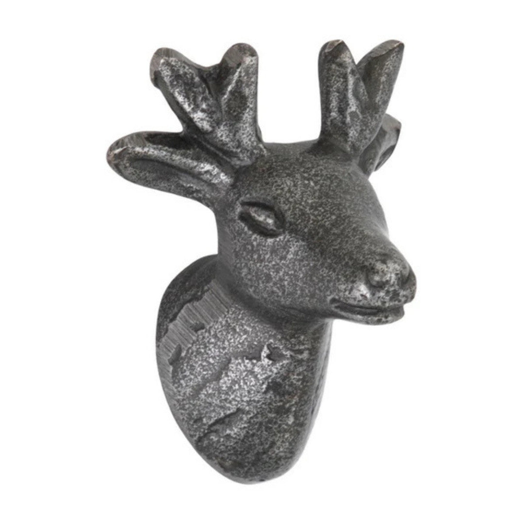 Deer Knob Silver Finish Decorative Cabinet Knob – Set of 5